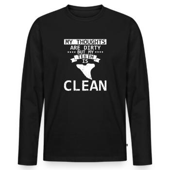Paleontologist Designs Fossil Hunter Student - Men's Premium Organic Long Sleeve Shirt - black - Front - Nico (187cm)