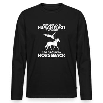Conception de voûte et conception de chevaux de voûte - T-shirt manches longues Premium bio Homme - noir - Devant - Nico (187cm)