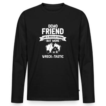 Démolition et rénovation de maisons - T-shirt manches longues Premium bio Homme - noir - Devant - Nico (187cm)