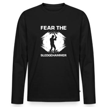 House Demolition and Renovation Design - Men's Premium Organic Long Sleeve Shirt - black - Front - Nico (187cm)
