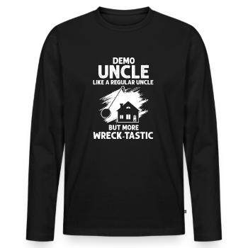 Démolition et rénovation de maisons - T-shirt manches longues Premium bio Homme - noir - Devant - Nico (187cm)