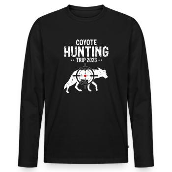 Conception de coyote pour les réacteurs de coyote - T-shirt manches longues Premium bio Homme - noir - Devant - Nico (187cm)
