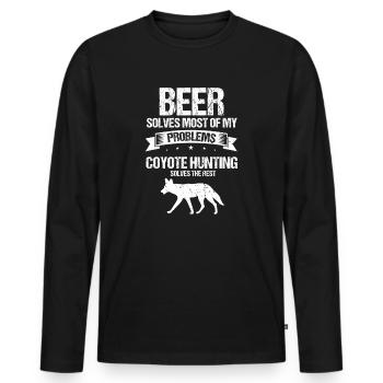 Conception de coyote pour les réacteurs de coyote - T-shirt manches longues Premium bio Homme - noir - Devant - Nico (187cm)