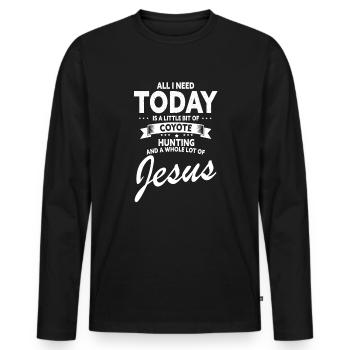 Conception de coyote pour les réacteurs de coyote - T-shirt manches longues Premium bio Homme - noir - Devant - Nico (187cm)