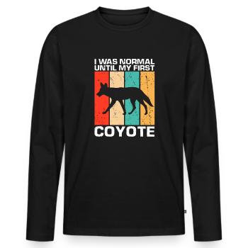 Conception de coyote pour les réacteurs de coyote - T-shirt manches longues Premium bio Homme - noir - Devant - Nico (187cm)