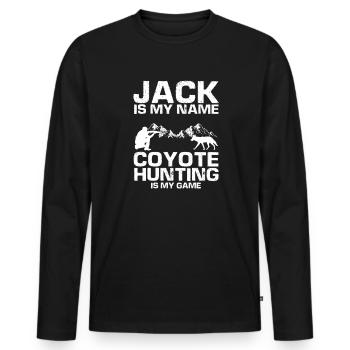 Conception de coyote pour les réacteurs de coyote - T-shirt manches longues Premium bio Homme - noir - Devant - Nico (187cm)