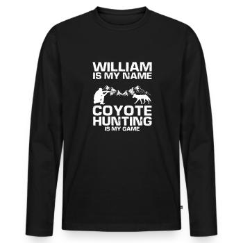 Conception de coyote pour les réacteurs de coyote - T-shirt manches longues Premium bio Homme - noir - Devant - Nico (187cm)