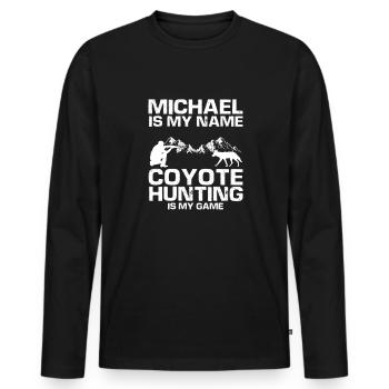 Conception de coyote pour les réacteurs de coyote - T-shirt manches longues Premium bio Homme - noir - Devant - Nico (187cm)