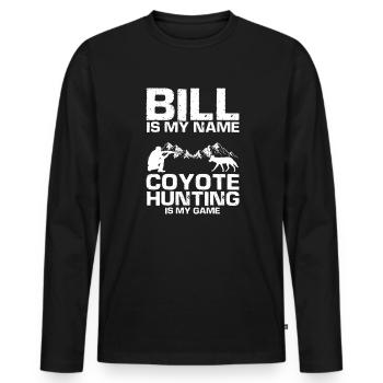 Conception de coyote pour les réacteurs de coyote - T-shirt manches longues Premium bio Homme - noir - Devant - Nico (187cm)