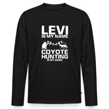 Conception de coyote pour les réacteurs de coyote - T-shirt manches longues Premium bio Homme - noir - Devant - Nico (187cm)