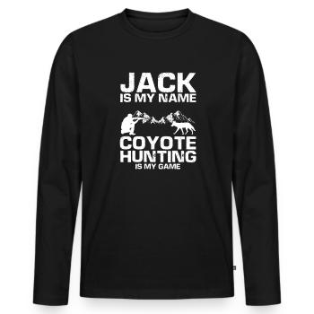 Conception de coyote pour les réacteurs de coyote - T-shirt manches longues Premium bio Homme - noir - Devant - Nico (187cm)