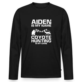 Conception de coyote pour les réacteurs de coyote - T-shirt manches longues Premium bio Homme - noir - Devant - Nico (187cm)