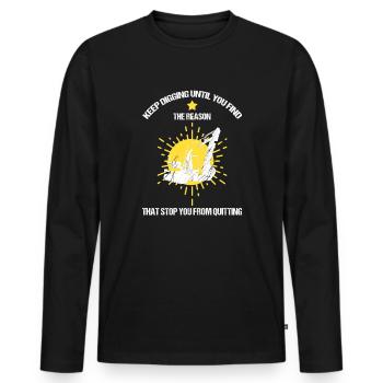 Opérateur de machinerie lourde pour opérateurs d’excavatrices - T-shirt manches longues Premium bio Homme - noir - Devant - Nico (187cm)