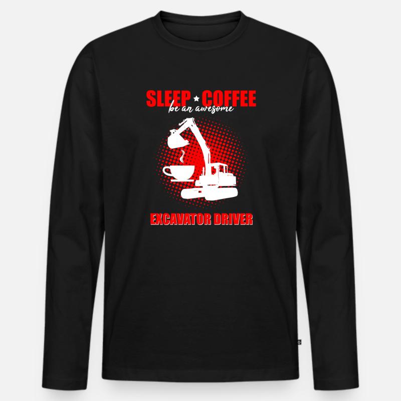 Baggerführer für Bagger Sandbagger - Männer Premium Bio Langarmshirt - Schwarz