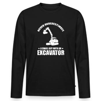 Opérateur de machinerie lourde pour opérateurs d’excavatrices - T-shirt manches longues Premium bio Homme - noir - Devant - Nico (187cm)