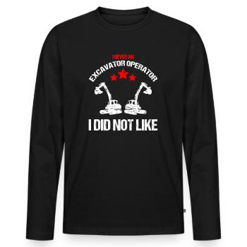 operator and heavy machinery operator - Men's Premium Organic Long Sleeve Shirt - black - Front - Nico (187cm)