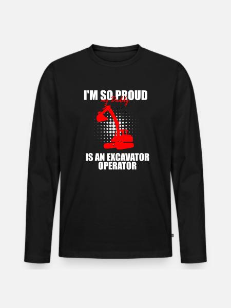 Bagger Design für Baggerfahrer - Männer Premium Bio Langarmshirt - Schwarz