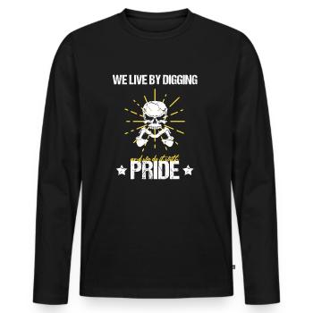 operator and heavy machinery operator - Men's Premium Organic Long Sleeve Shirt - black - Front - Nico (187cm)