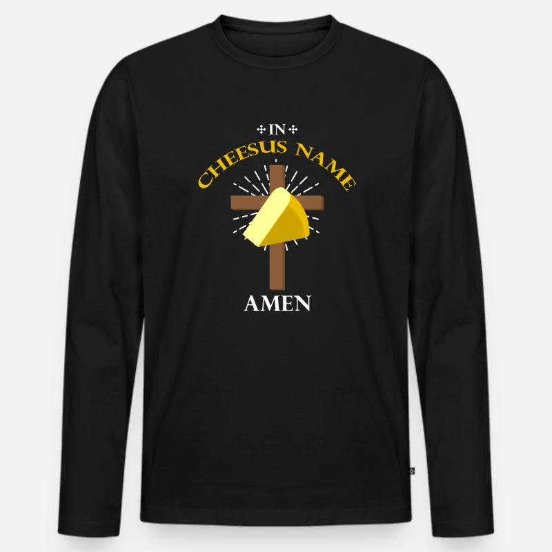 Geräucherter Gouda Design und Gouda-Feinschmecker - Männer Premium Bio Langarmshirt - Schwarz