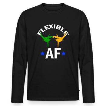 Ginga Capoeira für brasilianische Kampfsportarten - Männer Premium Bio Langarmshirt - Schwarz - Vorne - Nico (187cm)