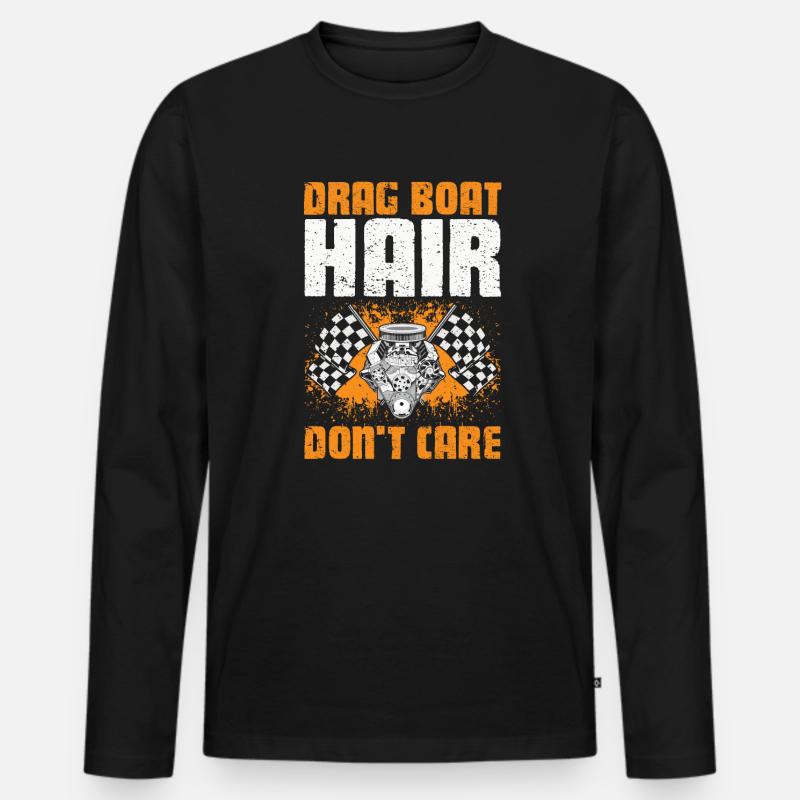 Drag Boot Design für Rennbootfahrer - Männer Premium Bio Langarmshirt - Schwarz