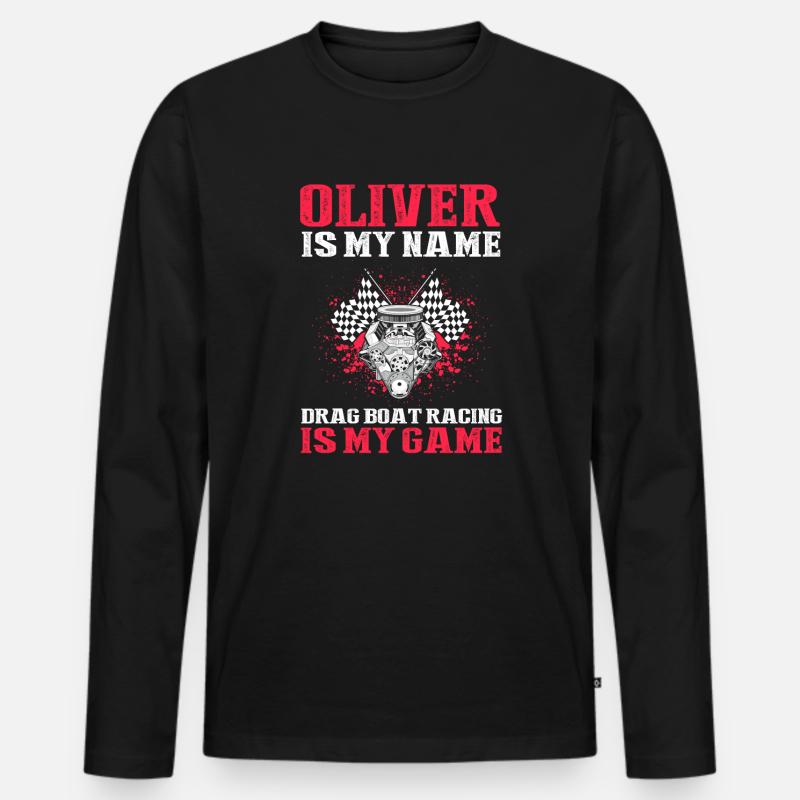 Drag Boot Design für Rennbootfahrer - Männer Premium Bio Langarmshirt - Schwarz