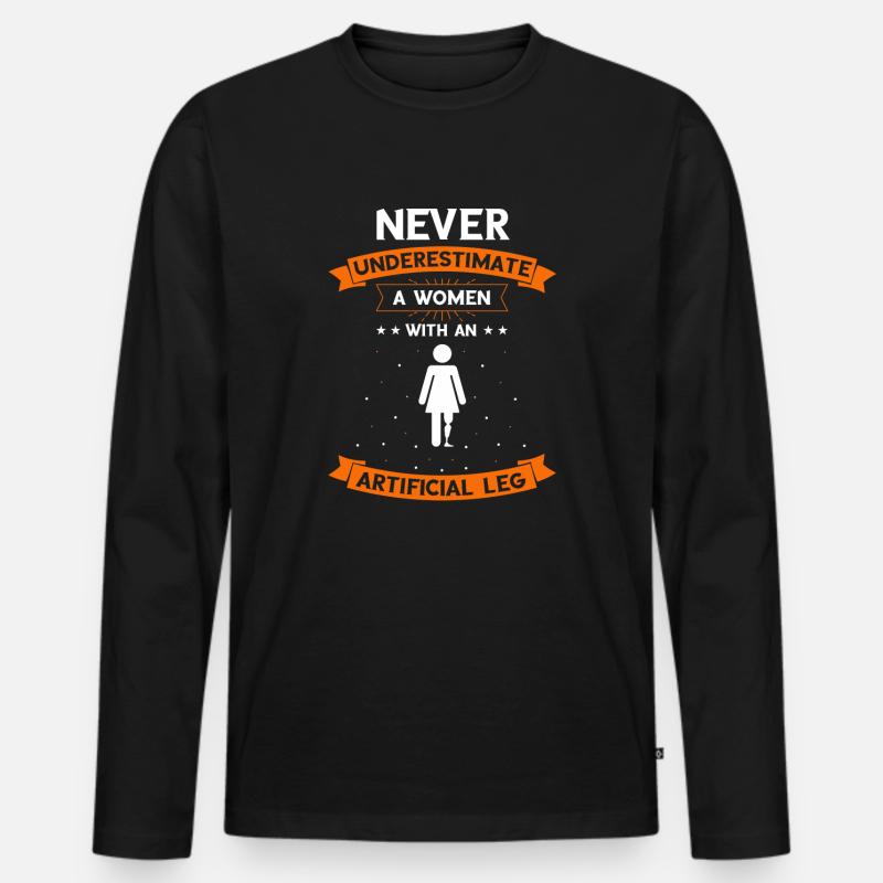 Beinprothesendesign und Beinprothesen - Männer Premium Bio Langarmshirt - Schwarz