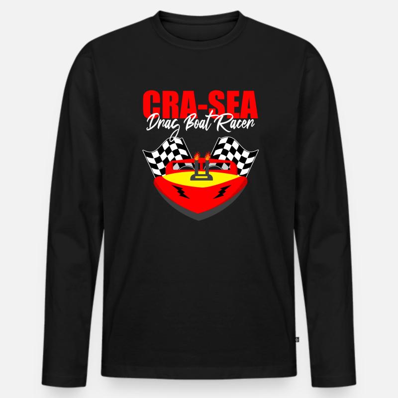 Schnellboot-Rennen Design for Rennbootfahrer - Männer Premium Bio Langarmshirt - Schwarz