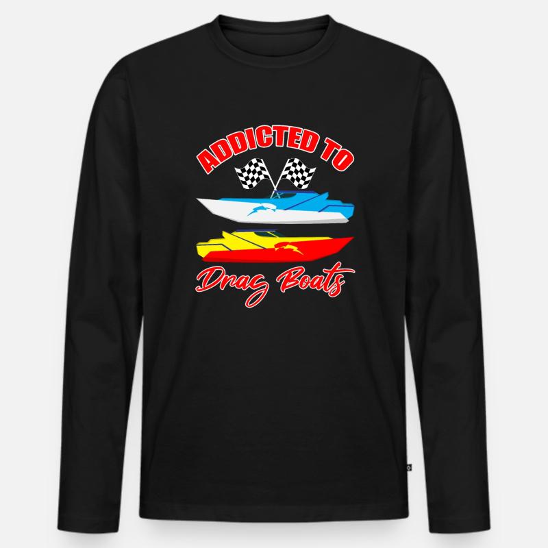 Drag Boot Design für Rennbootfahrer - Männer Premium Bio Langarmshirt - Schwarz