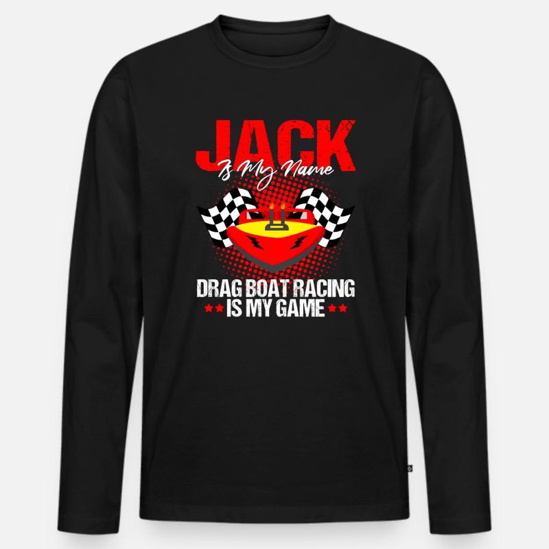 Drag Boot Design für Rennbootfahrer - Männer Premium Bio Langarmshirt - Schwarz