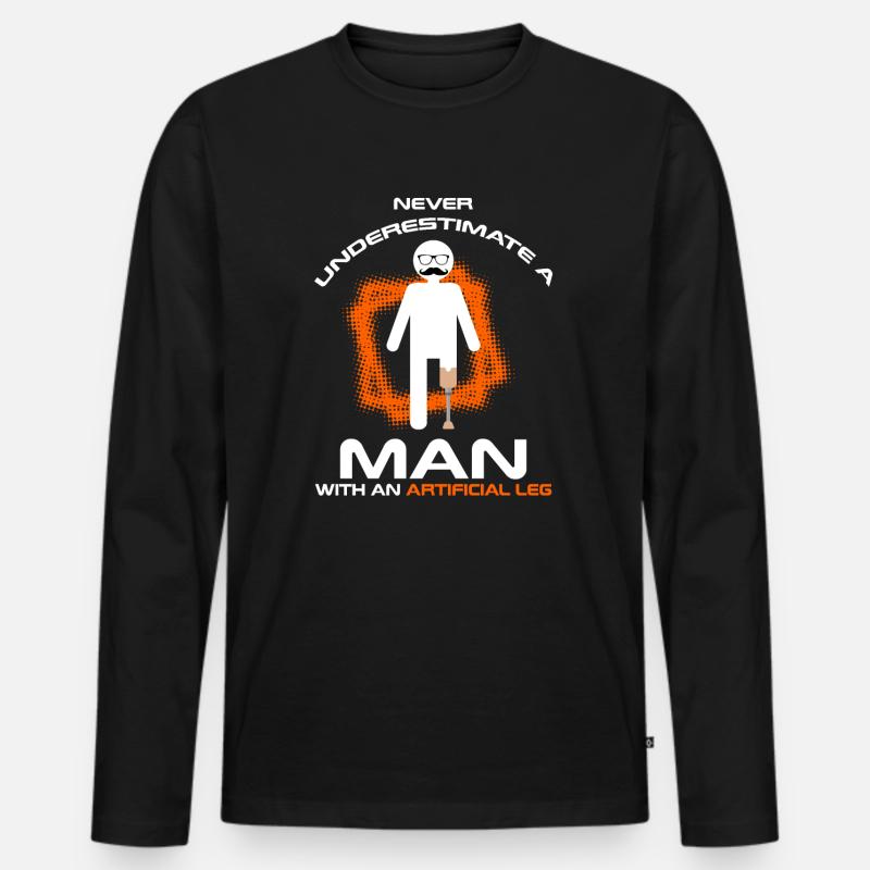 Beinprothesendesign und Beinprothesen - Männer Premium Bio Langarmshirt - Schwarz
