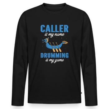 Drachenboot und Drachenboot Crew - Männer Premium Bio Langarmshirt - Schwarz - Vorne - Nico (187cm)