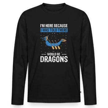 Drachenboot Trainer und Drachenboot - Männer Premium Bio Langarmshirt - Schwarz - Vorne - Nico (187cm)