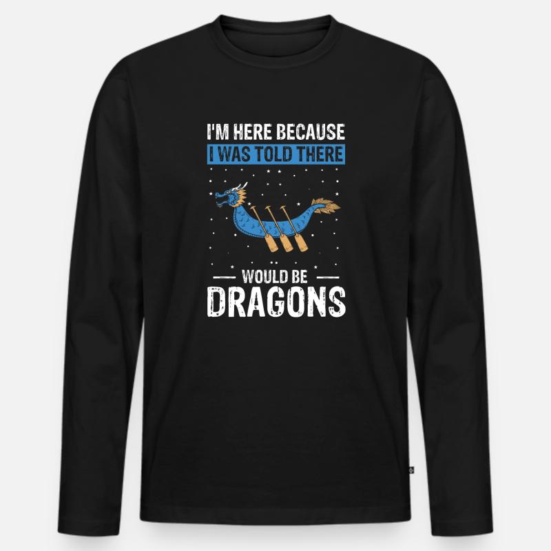 Drachenboot Trainer und Drachenboot - Männer Premium Bio Langarmshirt - Schwarz