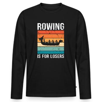 Drachenboot und Drachenboot Crew - Männer Premium Bio Langarmshirt - Schwarz - Vorne - Nico (187cm)