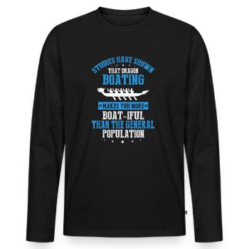 Drachenboot und Drachenboot Crew - Männer Premium Bio Langarmshirt - Schwarz - Vorne - Nico (187cm)