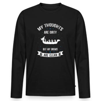 Drachenboot und Drachenboot Crew - Männer Premium Bio Langarmshirt - Schwarz - Vorne - Nico (187cm)