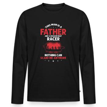 Drachenboot Trainer und Drachenboot - Männer Premium Bio Langarmshirt - Schwarz - Vorne - Nico (187cm)