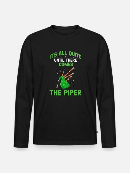 Dudelsack für Dudelsackspieler und Schotten - Männer Premium Bio Langarmshirt - Schwarz