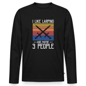 Citation de jeu de rôle pour Larper et Larp - T-shirt manches longues Premium bio Homme - noir - Devant - Nico (187cm)