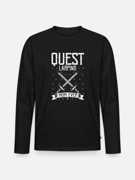 Fantasy-Rollenspiel Zitat für Schwertkampf - Männer Premium Bio Langarmshirt - Schwarz