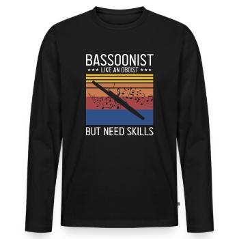 Instrument à vent et basson Instrument à vent - T-shirt manches longues Premium bio Homme - noir - Devant - Nico (187cm)