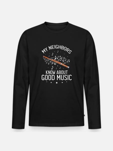 Orchestra and woodwind instrument - Men's Premium Organic Long Sleeve Shirt - black