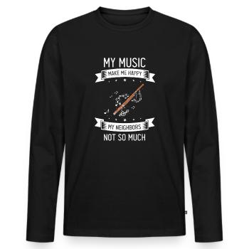 Instrument à vent en bois et instrument à vent basson - T-shirt manches longues Premium bio Homme - noir - Devant - Nico (187cm)