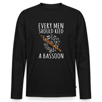 Woodwind instrument and bassoon wind instrument - Men's Premium Organic Long Sleeve Shirt - black - Front - Nico (187cm)
