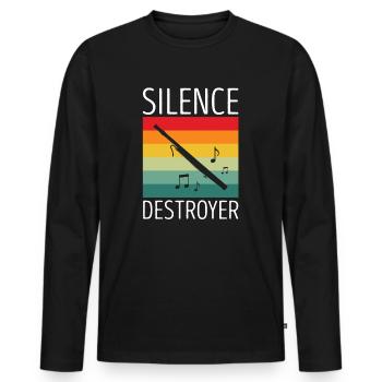 Instrument à vent en bois et instrument à vent basson - T-shirt manches longues Premium bio Homme - noir - Devant - Nico (187cm)