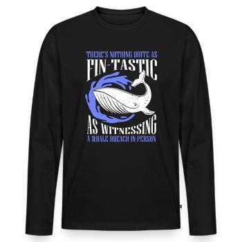 Whale design for whales and blue whales or beluga whales - Men's Premium Organic Long Sleeve Shirt - black - Front - Nico (187cm)