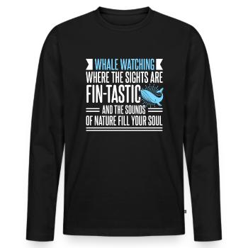 Whale design for whales and blue whales or beluga whales - Men's Premium Organic Long Sleeve Shirt - black - Front - Nico (187cm)