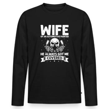 Offre Car Painter pour les carrossiers - T-shirt manches longues Premium bio Homme - noir - Devant - Nico (187cm)