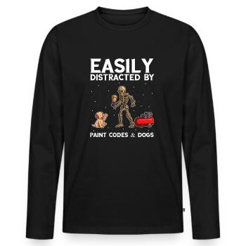 Autolackierer Angebot für Karosseriebauer - Männer Premium Bio Langarmshirt - Schwarz - Vorne - Nico (187cm)